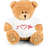 "Edward" Gold Bear with "I Heart You" Embroidery, 