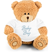 "Edward" Gold Bear with "Baby Boy" Embroidery, 11"