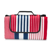 Red, White & Navy Striped Picnic Blanket (S)