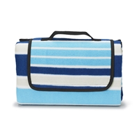 Sky Blue & Navy Blue Striped Picnic Blanket S