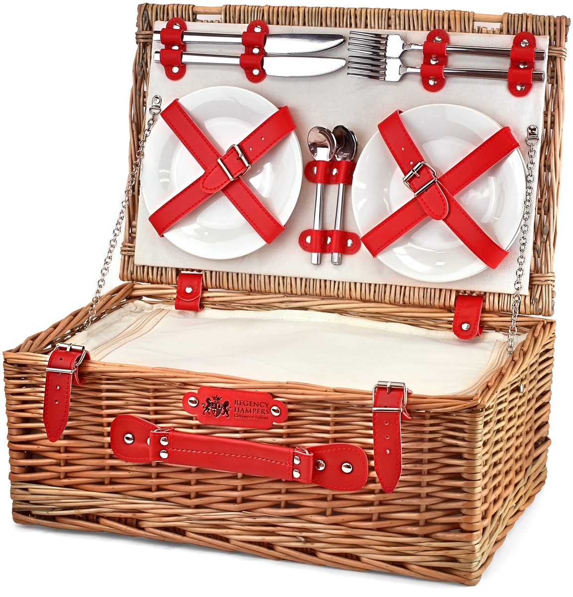 Glyndebourne Fitted Picnic Hamper With Red & White Wine Regency Hampers