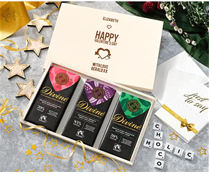 Valentine's Day Gourmet Chocolate Bar Trio Letterbox Hamper