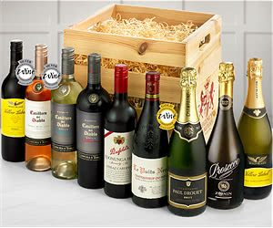 Luxury Wine & Champagne Selection Wooden Crate