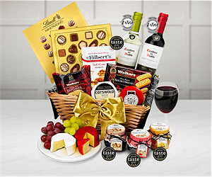 Winter's Eve Hamper With Red & White Wine