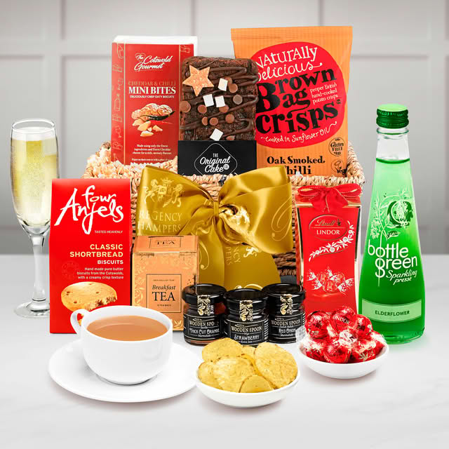 Regency Hampers Argyle Alcohol-Free Gift Hamper with Bottlegreen Elderflower Sparkling Pressé in a XS Seagrass Tray - (23cm X 18 H 11.5cm)