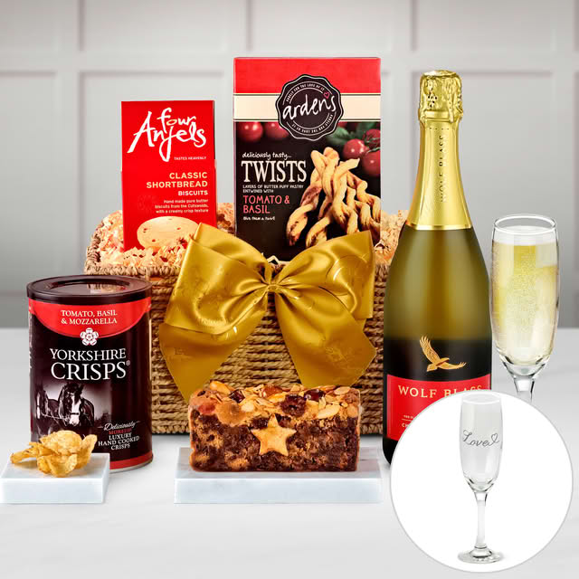 Regency Hampers Valentine's Day Clarendon Gift Hamper in a Hand Woven Willow Tray