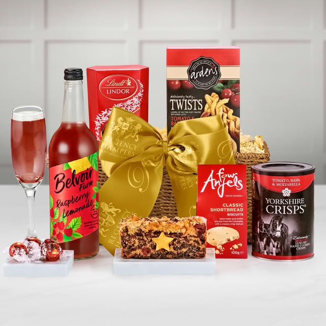 Beaufort Gift Hamper With Luscombe, Organic Raspberry Crush Sparkling Pressé in a Hand Woven Seagrass Tray