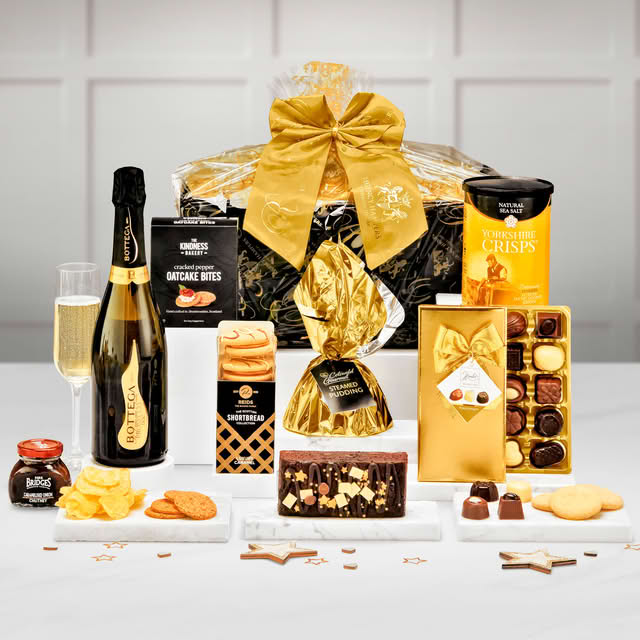 Foxhall Gift Hamper With Bottega, Millesimato Spumante Brut, 75cl in a Hand Woven Willow Tray