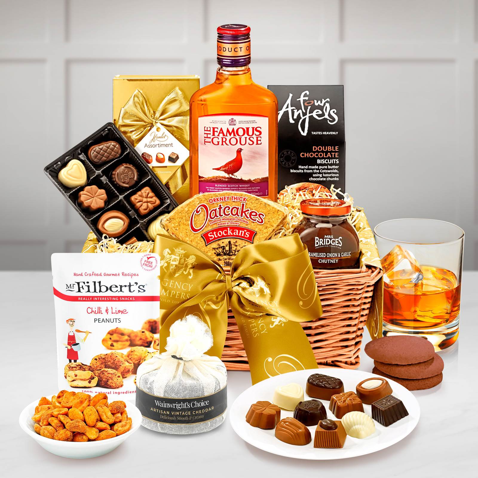 Luxury Hamper - Scotch Whisky, Cheese, Chutney, Nuts, Chocolates & More