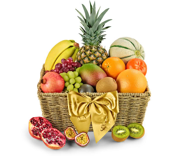 Regency Hampers Tropical Fresh Fruit in a Hand Woven Willow Tray
