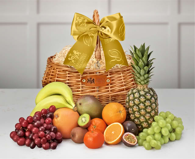 Tropical Fresh Fruit in a Hand Made Small Wicker Shopper