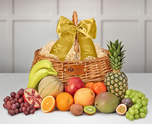 Regency Hampers Tropical Fresh Fruit in a Hand Made Large Wicker Shopper
