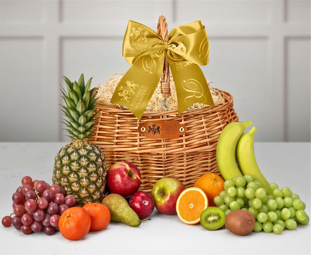Classic Fresh Fruit in a Hand Made Small Wicker Shopper