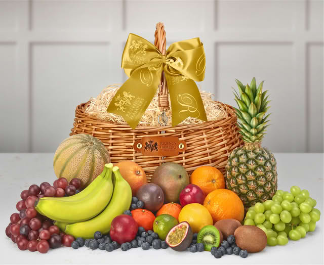 Regency Fresh Fruit in a Hand Made Large Wicker Shopper