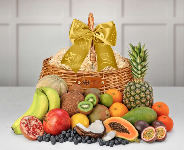 Exotic Fresh Fruit in a Hand Made Large Wicker Shopper