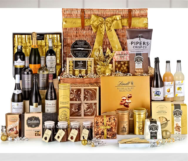 Luxury Christmas Hamper - Champagne & Wine, Chutney, Olives, Marmalade, Preserve, Tarts & More