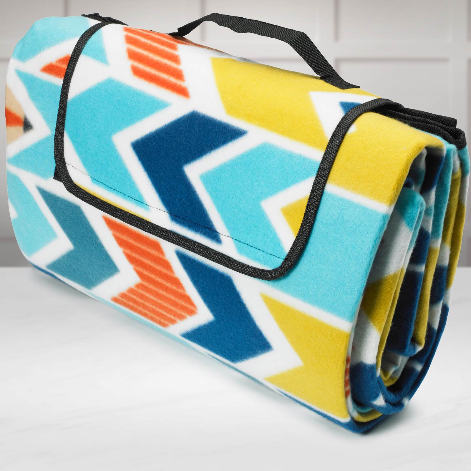 Multi-coloured Chevron Picnic Blanket in a Psnt Placeholder