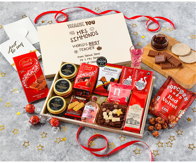 Great Teacher Hedley Letterbox Hamper With Pink Gin