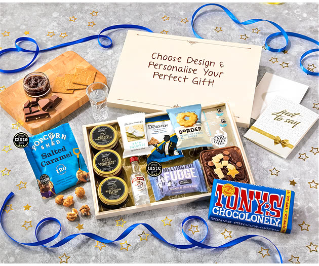 Tea Time Cake, Chocolate & Nibbles Letterbox Hamper With Smirnoff Vodka