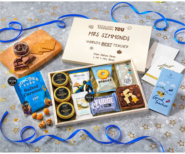 Great Teacher Tea Time Cake, Chocolate & Nibbles Letterbox Hamper