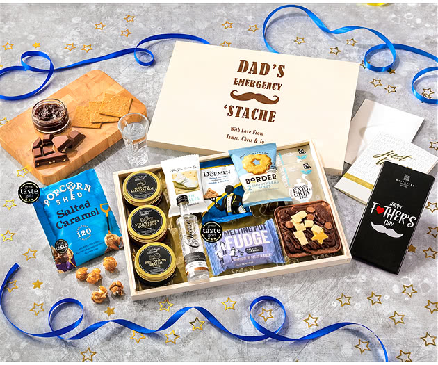 Father's Day Tea Time Cake, Chocolate & Nibbles Letterbox Hamper With Chase Vodka