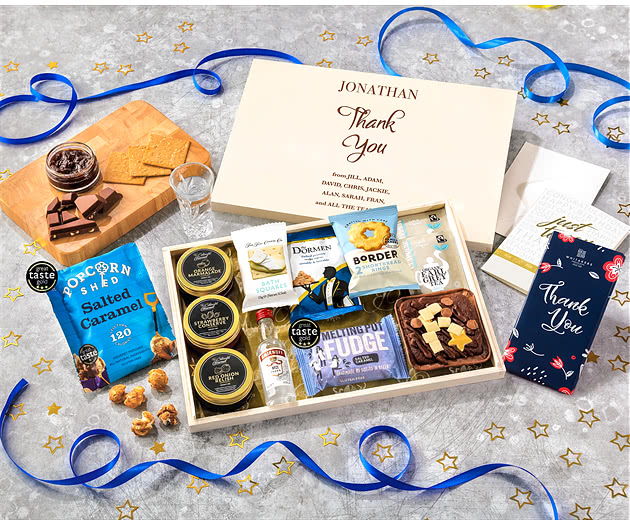 Thank You Tea Time Cake, Chocolate & Nibbles Letterbox Hamper With Smirnoff Vodka