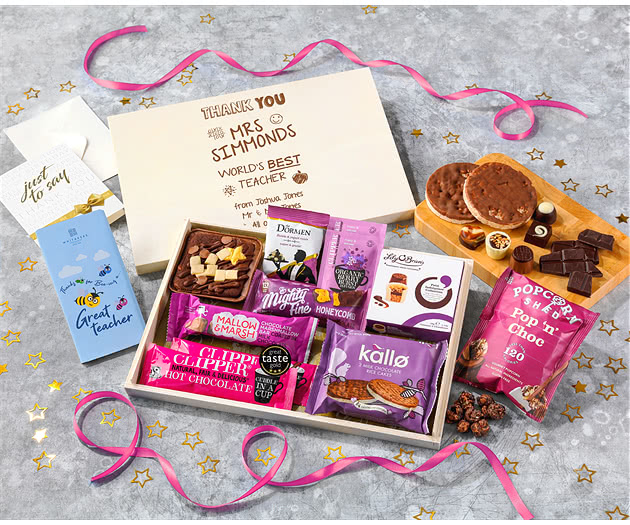 Great Teacher Hot Chocolate, Cake & Sweet Treat Letterbox Hamper