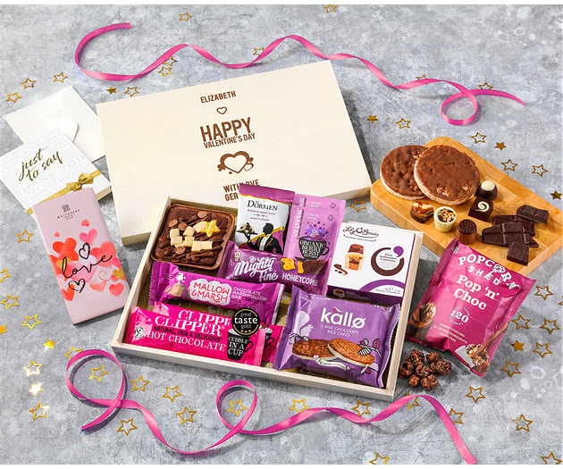 Valentine's Day Hot Chocolate, Cake & Sweet Treat Letterbox Hamper
