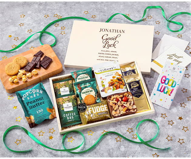 Good Luck Coffee Time Biscuits & Fudge Letterbox Hamper