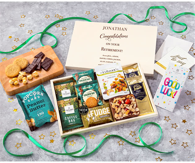 Retirement Coffee Time Biscuits & Fudge Letterbox Hamper