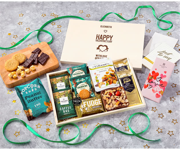 Valentine's Day Coffee Time Biscuits & Fudge Letterbox Hamper
