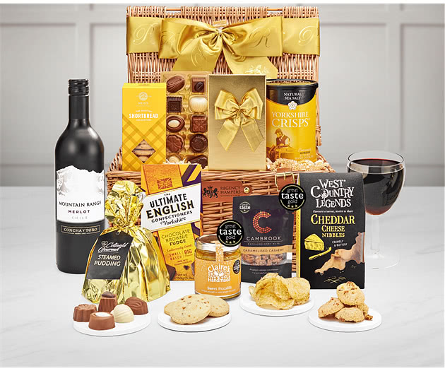 Carlton Artisan Snack Variety Hamper With Red Wine