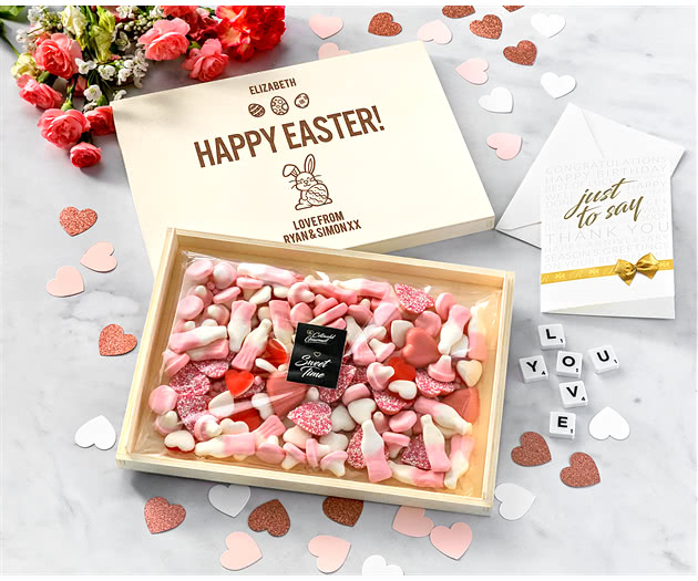 Easter Bumper Sweet Heart & Pink Treats Letterbox Hamper