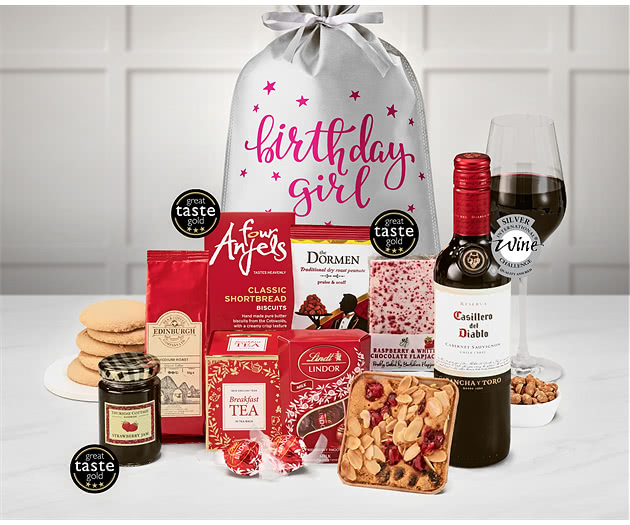 Birthday For Her Delicious Delights Gift with Red Wine