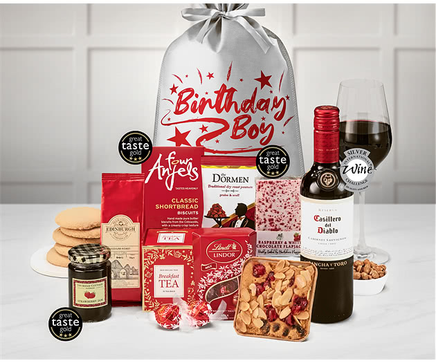 Birthday For Him Delicious Delights Gift with Red Wine