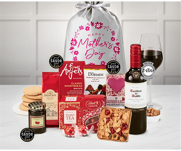 Mother's Day Delicious Delights Gift with Red Wine