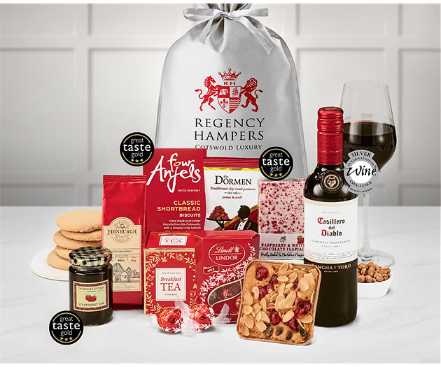 Delicious Delights Gift with Red Wine