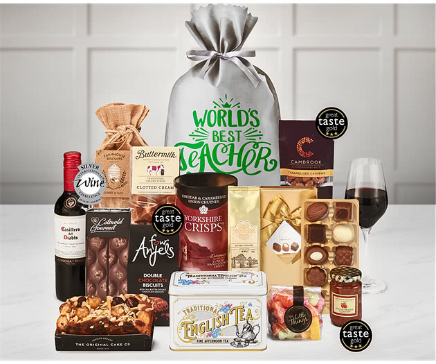 Gifts For Teachers Traditional Treats Gift with Red Wine