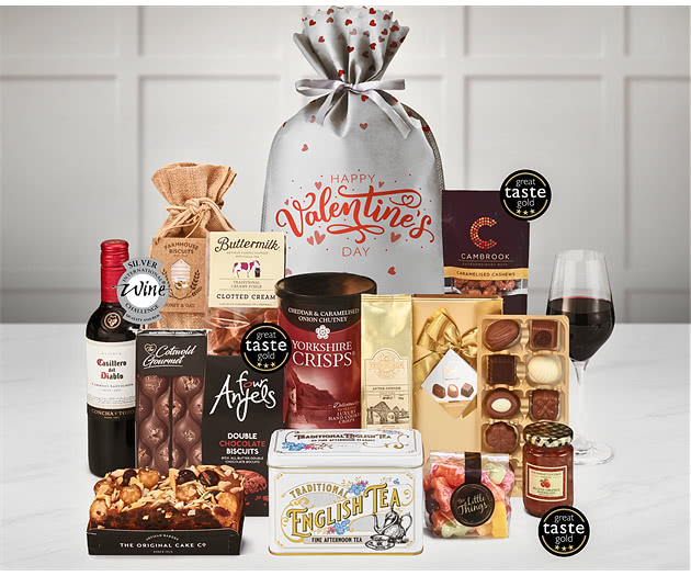 Valentine's Day Traditional Treats Gift with Red Wine