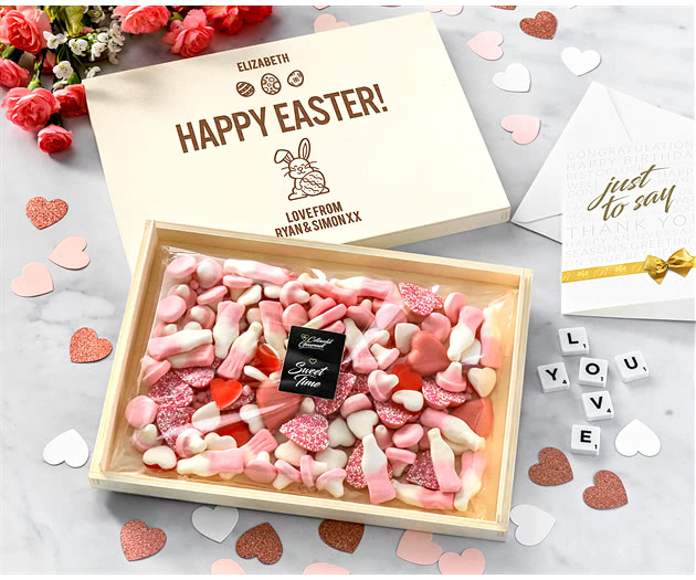 Easter Bumper Sweet Heart & Pink Treats Letterbox Hamper
