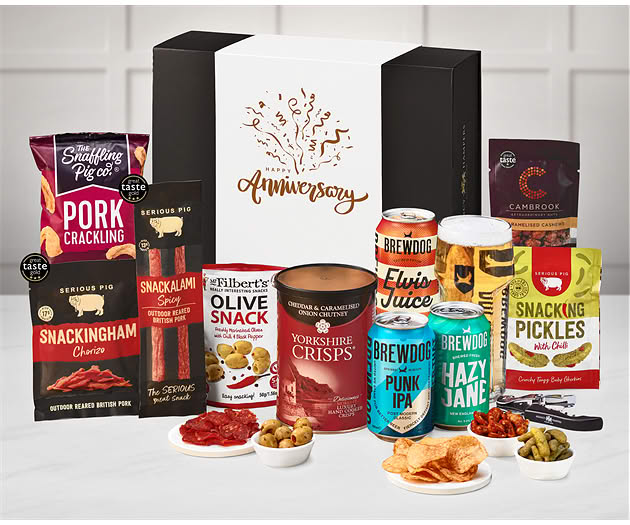 Anniversary Essential Pub Session Snacks Box with Brewdog Beer Selection