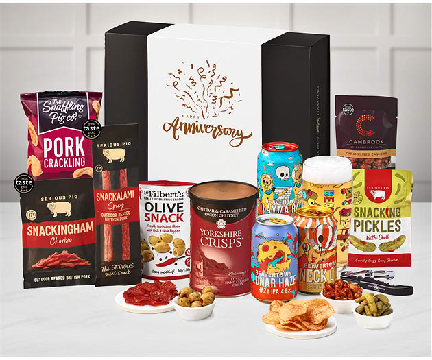Anniversary Essential Pub Session Snacks Box with Beavertown Ales