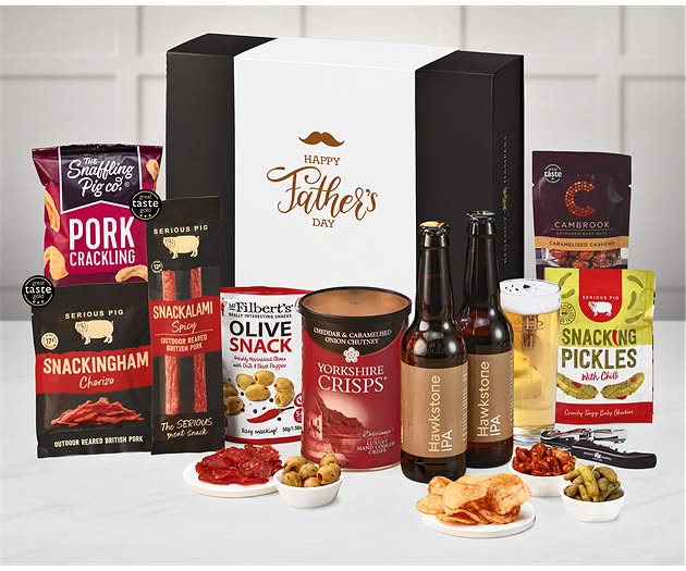 Father's Day Essential Pub Session Snacks Box with Hawkstone Ales