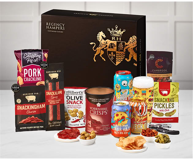 Good Luck Essential Pub Session Snacks Box with Beavertown Ales