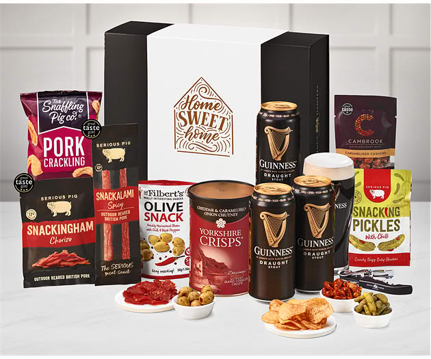 New Home Essential Pub Session Snacks Box with Guinness