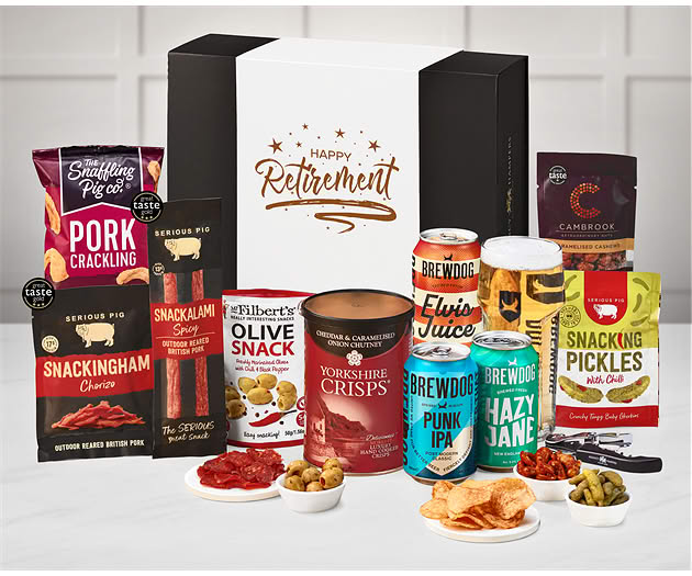 Retirement Essential Pub Session Snacks Box with Brewdog Beer Selection