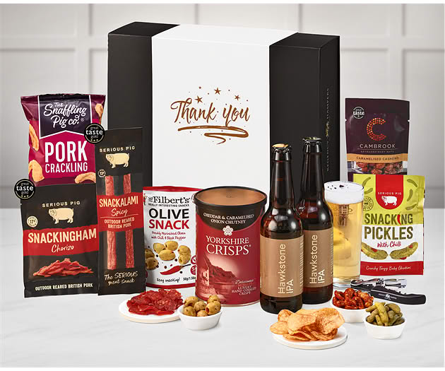 Thank You Essential Pub Session Snacks Box with Hawkstone Ales