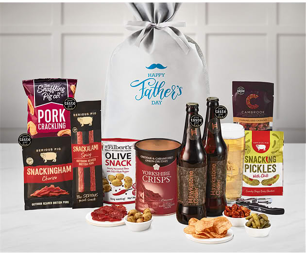 Father's Day Essential Pub Session Snacks Gift with Hawkstone Ciders