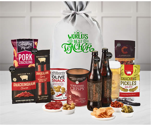 Great Teacher Essential Pub Session Snacks Gift with Hawkstone Ciders