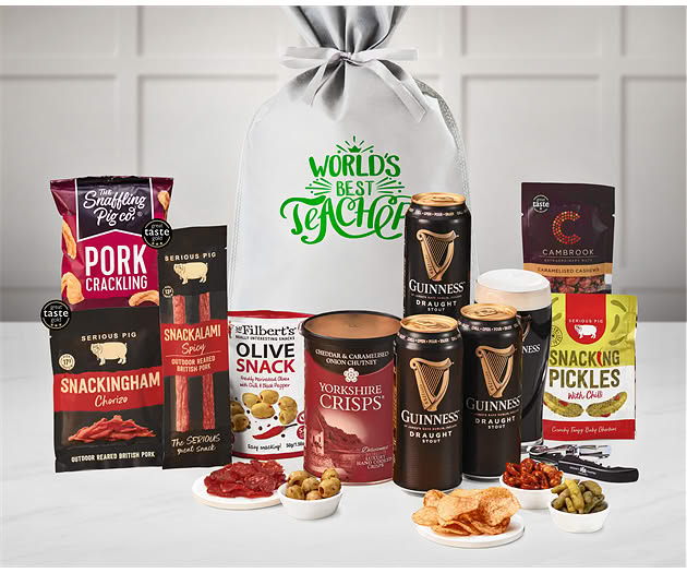 Great Teacher Essential Pub Session Snacks Gift with Guinness